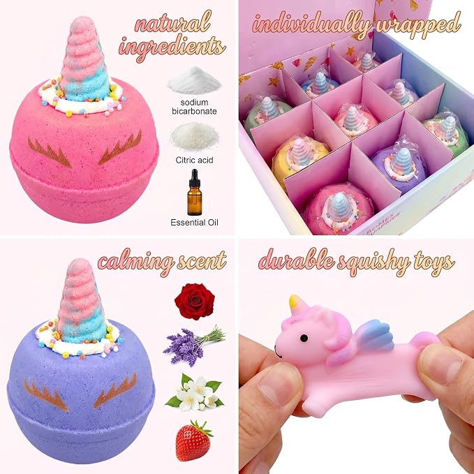 Clear&Fresh Unicorn Bath Bombs for Kids - Image 2