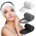 Denfany Spa Headband 3 Pack Ultra Soft Adjustable Face Wash Headband Terry by EssentialLife