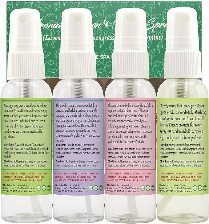 Linen and Room Spray Gift Set, Natural Air Freshener Made - Image 6