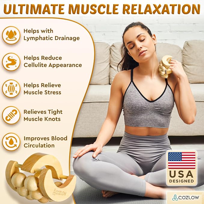 COZLOW - Wooden Massage Ball Roller - Handheld Rolling Massager - Image 2