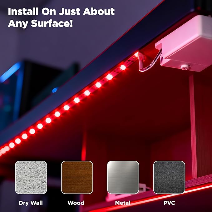BestLuz LED Strip Lights Battery Operated 3.33ft x 2 Pack Flexible LED Light - Image 4