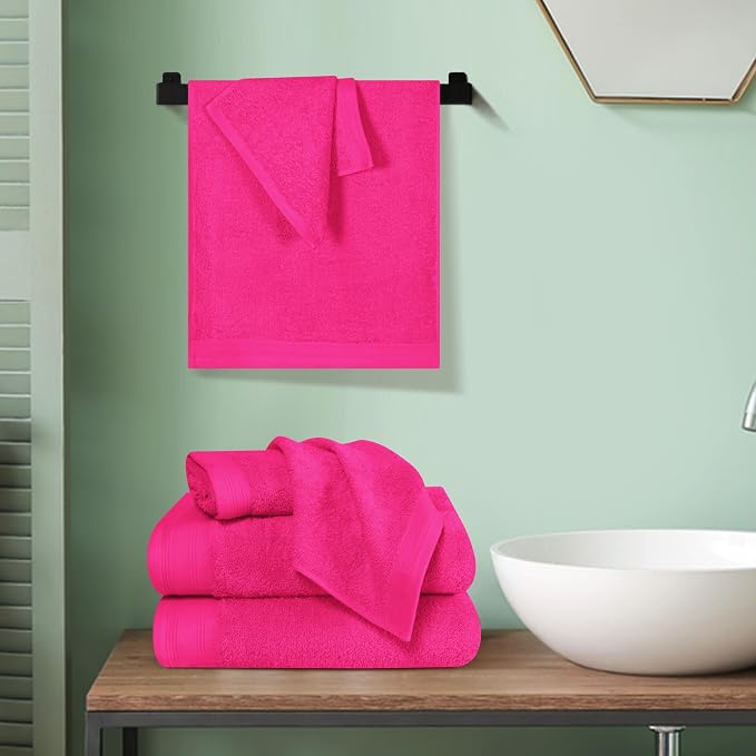 Ultra Soft 6 Pack Cotton Towel Set, Contains 2 Bath Towels 28x55 inch, 2 Hand - Image 4