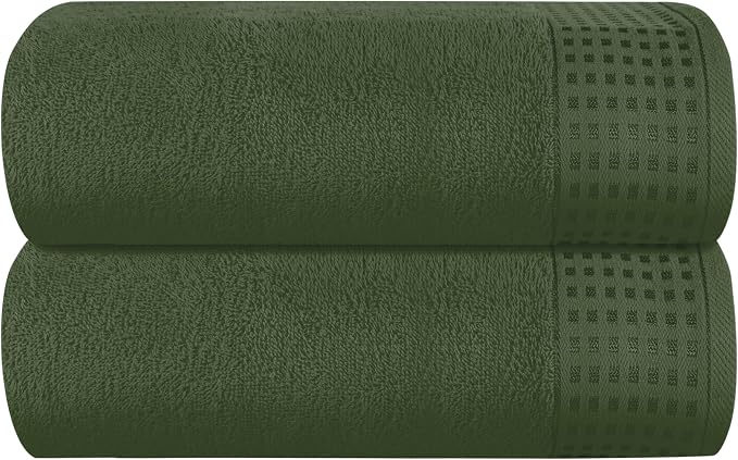 GLAMBURG 100% Cotton Oversized 2 Pack Bath Sheets 35x70, Ultra Soft Highly by GLAMBURG