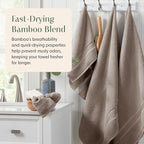 Springtree Home Luxury Bamboo Rayon Bath Towel Set of 4 | 35% Bamboo Rayon - Image 4