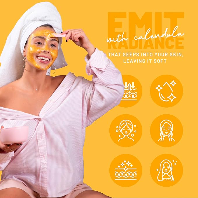 BRÜUN Jelly Mask Jar Calendula Peel-Off Face Care Rubber Mask | 23 fl oz Skin - Image 3
