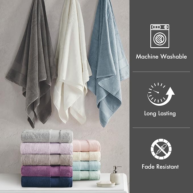 Madison Park Turkish 100% Cotton 600Gsm Luxury Premium Thick Soft Absorbent - Image 6