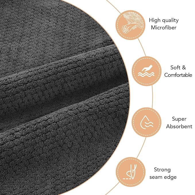 SUNLAND Microfiber Hair Towels Anti Frizz Hair Drying Towel Super Absorbent - Image 3