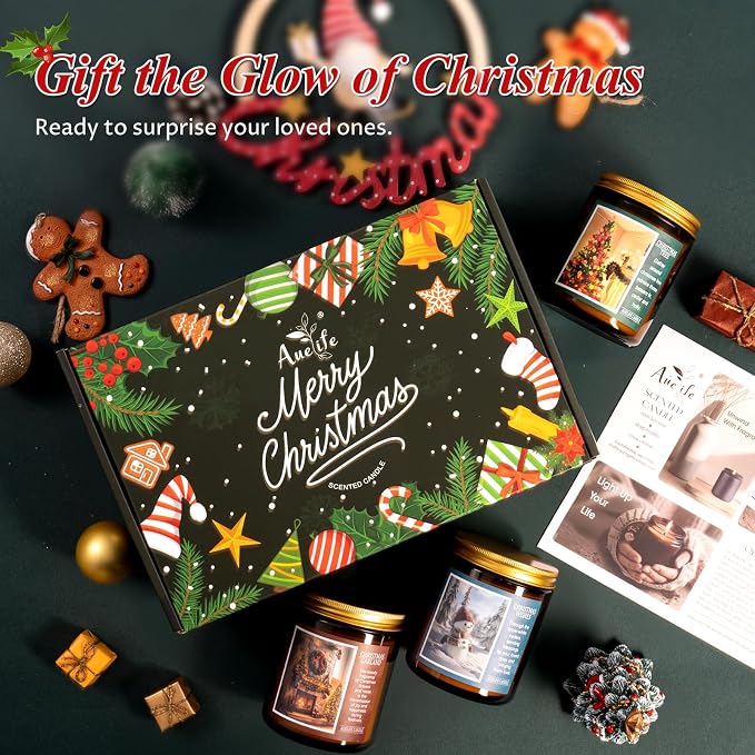 Christmas Candles | Christmas Wishes Scented Candle, Holiday Soy Wax Candles - Image 6