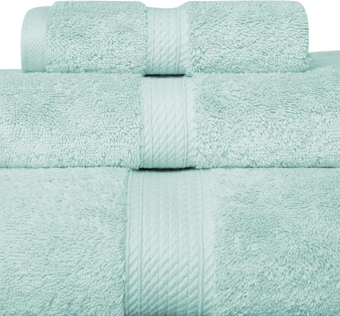 SUPERIOR Egyptian Cotton Pile 3 Piece Towel Set, Includes 1 Bath, 1 Hand - Image 4