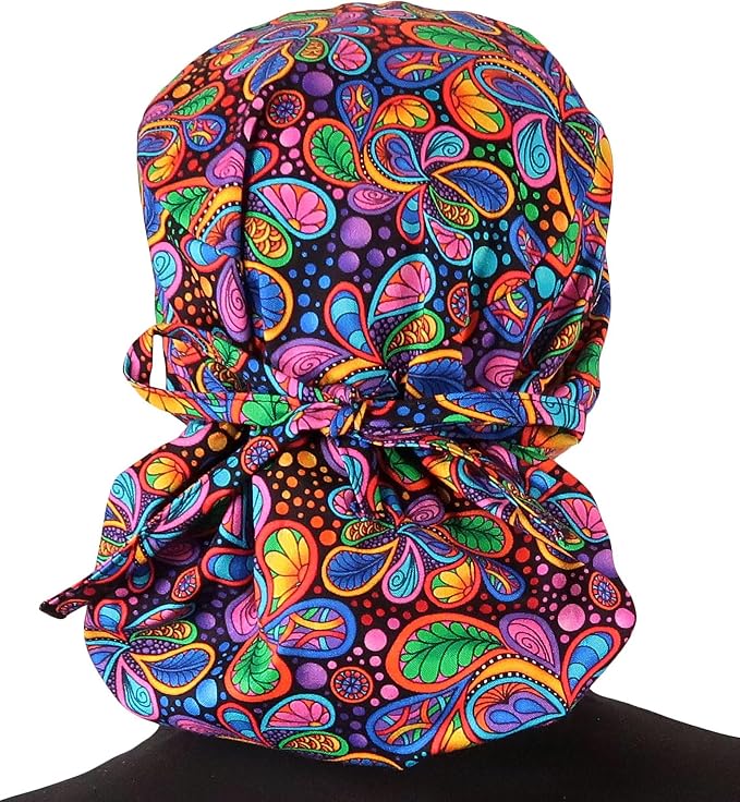 Sparkling EARTH Big Hair Ponytail Classic Surgical Style Scrub Working Cap - Image 2