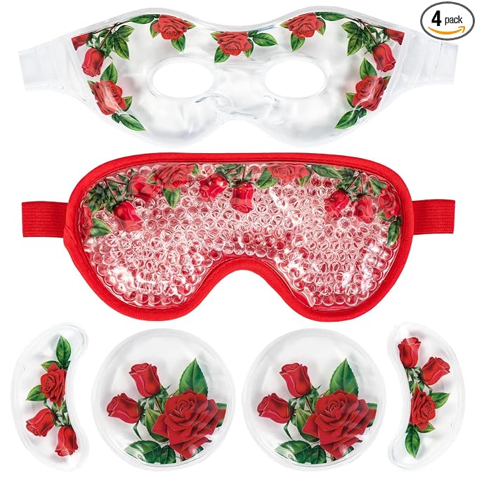 LEOSTEP 4 PCS Cooling Eye Mask Set by MoreYoungerMoreHealthier