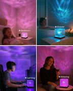 2-Pack Black Rechargeable Shower Lights, 16 Color Ocean Wave Projector Light - Image 7