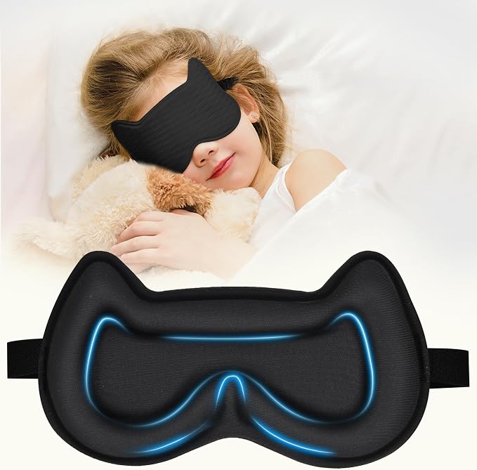 Kids Sleep Mask Eye Mask: 3D Contoured Cup Sleeping Masks, Blindfold by Unknown