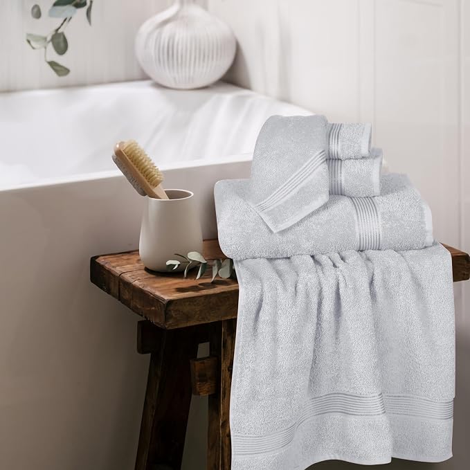 Elvana Home Ultra Soft 6 Pack Cotton Towel Set, Contains 2 Bath Towels 28x55 - Image 4