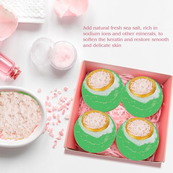 Bath Bombs Salt Balls, Eucalyptus Extract Essential Oils, Moisturizing Dry Skin - Image 4