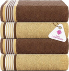 CASA COPENHAGEN He & She 4Pcs 100% Egyptian Cotton Large Designer Towels Gift by CASACOPENHAGEN