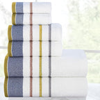 CASA COPENHAGEN White Bay 6Pcs 100% Egyptian Cotton Large Designer Towels Gift - Image 2