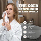 Wealuxe White Washcloths 12 Pack - Image 2