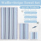 Waffle Towels for Bathroom-Quick Dry | Thick | Lightweight | 540GSM, Large Bath - Image 3