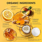 VOERUY Turmeric Body Scrub, 10% AHA/BHA & Vitamin C Exfoliating Body Scrub - Image 2