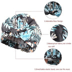 Shower Cap for Women Reusable Waterproof Bath Cap for Long Hair Cap for Shower - Image 3