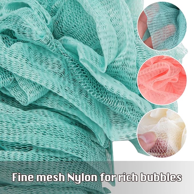 Back Scrubber for Shower, Qewro Loofah on a Stick as Shower Brush Exfoliating - Image 2