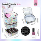 SAVILAND Nail Polish Organizer Bag: PU Leather Nail Kit Organizer Holds 30 - Image 5