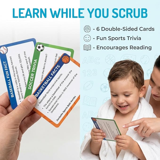 Bath Bombs For Boys W/Educational Flash Cards - Image 8