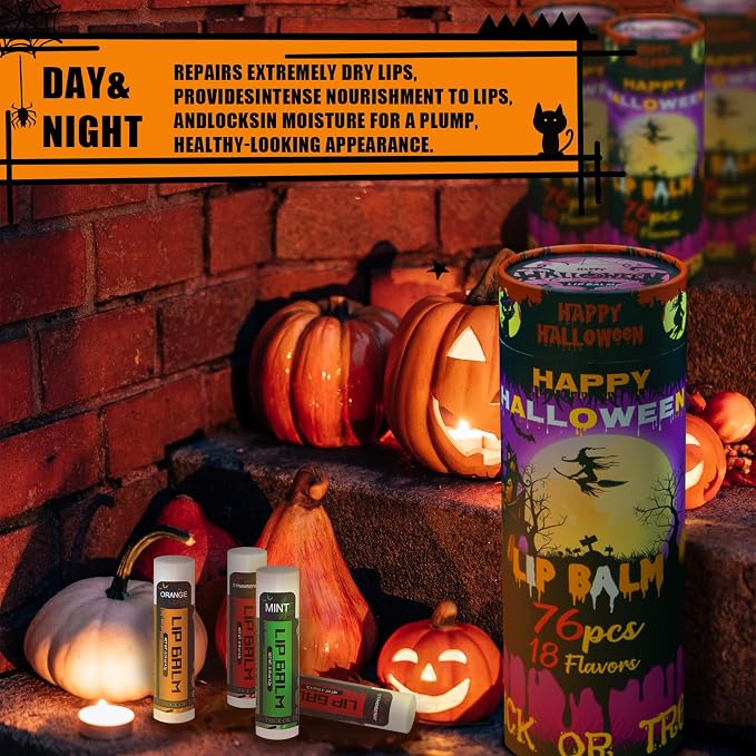 Yopela 76 Pack Halloween Natural Lip Balm Bulk - Image 6
