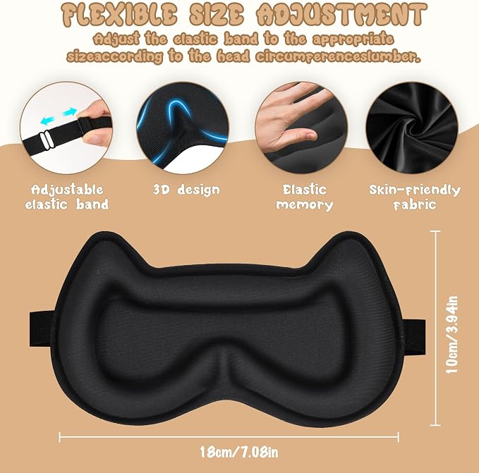 Kids Sleep Mask Eye Mask: 3D Contoured Cup Sleeping Masks, Blindfold - Image 3