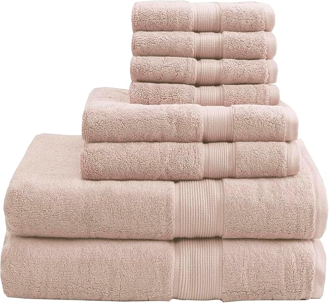 Madison Park 800GSM Bathroom Towel Set of 8 100% Cotton Bath Towel Set by MADISONPARK