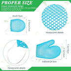 Karenhi 2 Pcs Honeycomb Exfoliating Glove Set Exfoliating Bath Mitt Honeycomb - Image 6