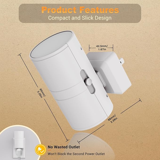 JandCase Color Night Light, LED Night Lights Plug into Wall, Color Changing - Image 6