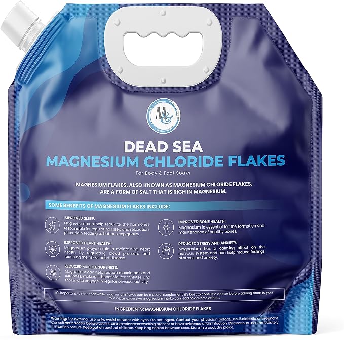 Dead Sea Magnesium Flakes Bath Salts | Premium Magnesium Supplement Bath Salts - Image 2