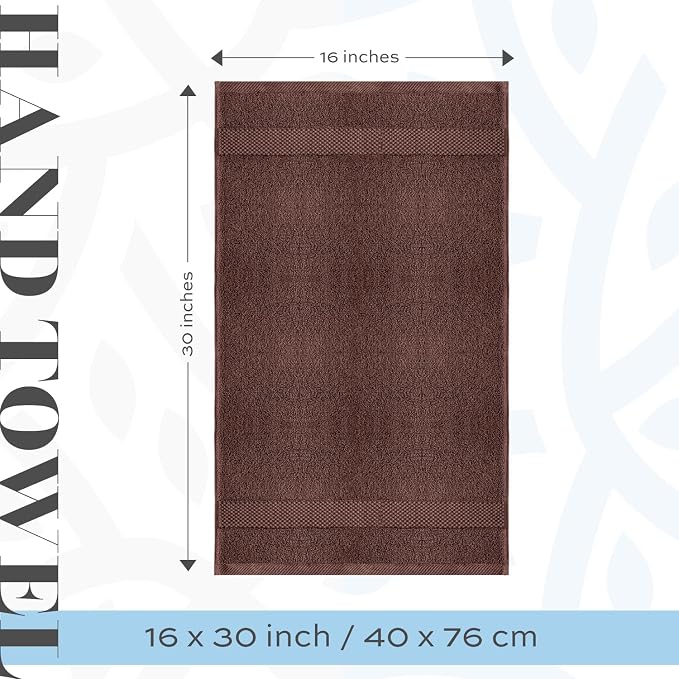 White Classic Luxury Brown Hand Towels - Image 4
