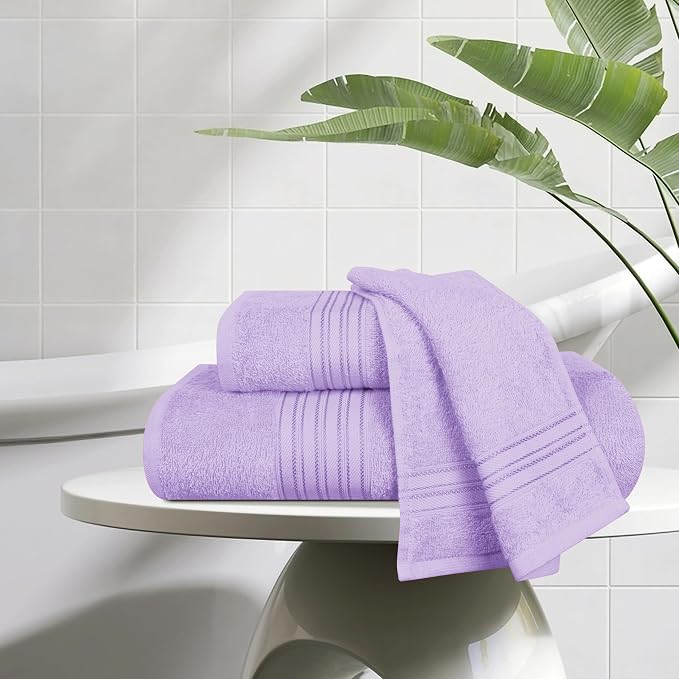 BOUTIQUO Ultra Soft 3 Pack Cotton Towel Set, Contains a Bath Towels 28x55 inch - Image 3