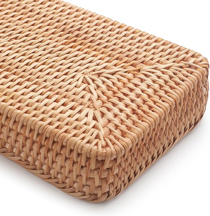 Rattan Bathroom Vanity Trays Toilet Tank Baskets Long Narrow Hand Towel Storage - Image 5