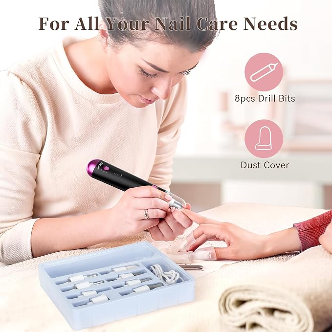 Electric Nail Drill, 8-in-1 Cordless Electric Nail File - Image 7