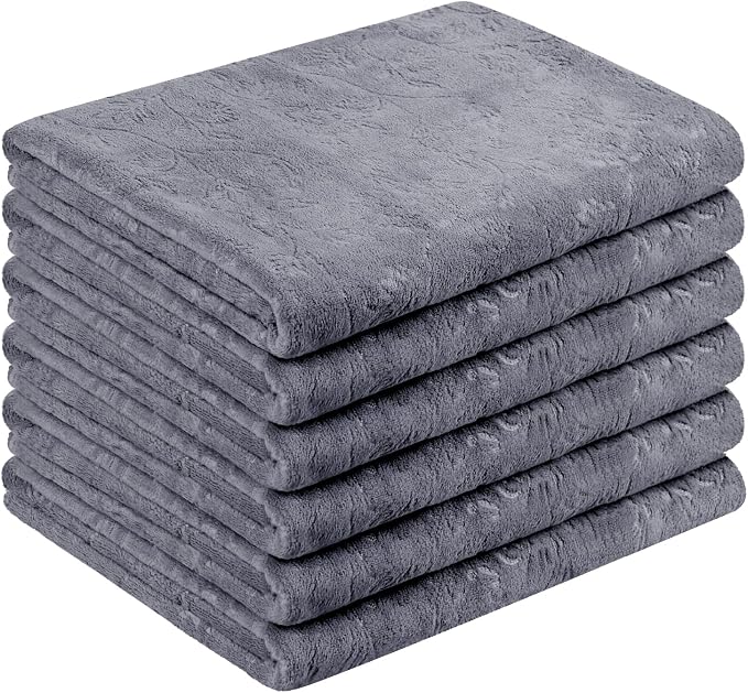 JML Bath Towels Set of 6, Oversized Large Microfiber Bath Towels by JML