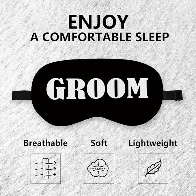 Groom Silk Eye Mask for Sleeping, Groom Black Eye Mask, Bachelorette Gifts - Image 6