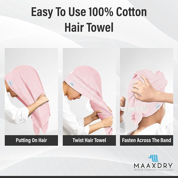 100% Cotton Large Hair Towel Wrap - Image 3