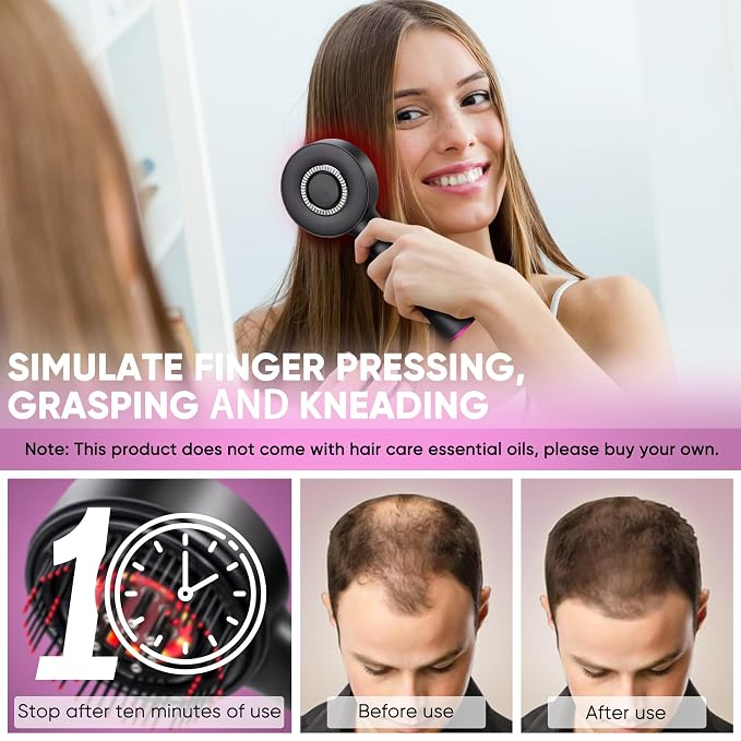 Rechargeable 3 in 1 Scalp Massager Hair Growth Oil Applicator, Electric Scalp - Image 5