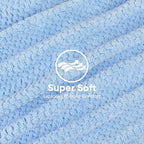 HOMEXCEL Blue Microfiber Hair Towels 5 Pack- 40 x 20 inches Super Soft - Image 2