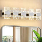 Modern LED Bathroom Light Fixtures Dimmable 5-Light Chrome Vanity Light by NADOSAHomeLighting
