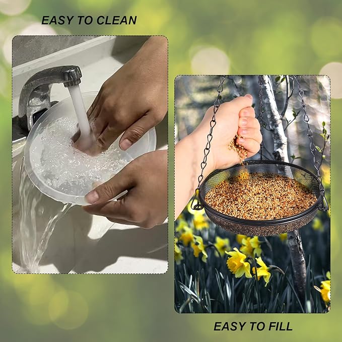 HRAYLTOP 2-in-1 Set Hanging Bird Feeder and Bath - Image 4