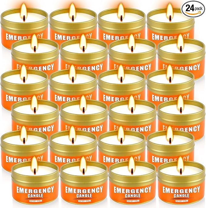 24+Hour Candle Set 24 Pack 2.8oz, Emergency Candles by CAKETYCG
