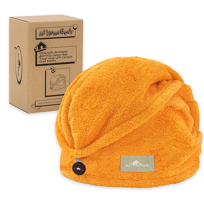 myHomeBody Hair Towel Wrap, Luxury Quick Drying Turban, Ultra Soft Absorbent by myHomeBody