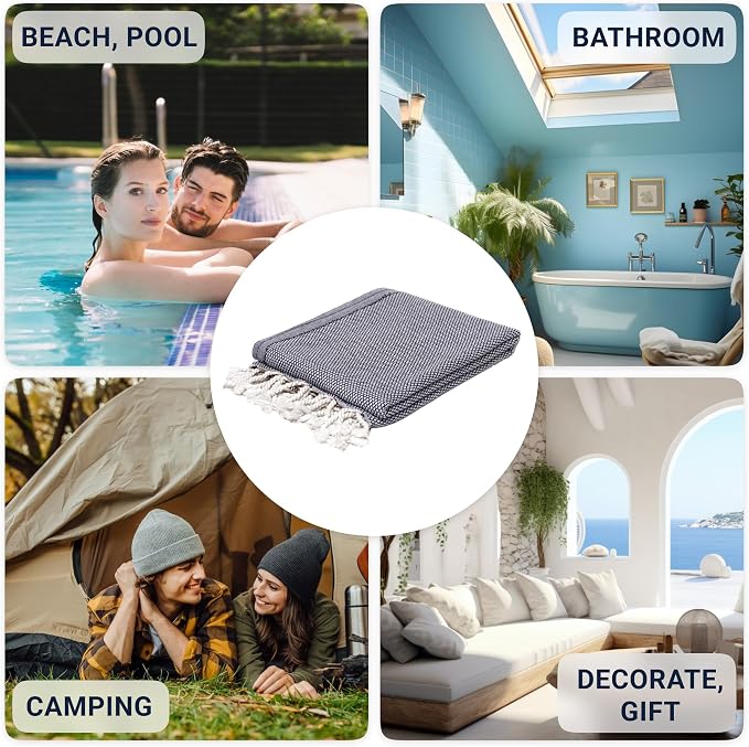 ATANI 69x35 in Oversized Turkish Beach Towel Set - Image 7