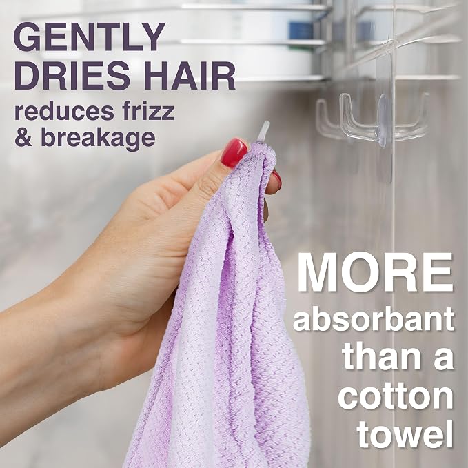 EXPRESSIONS Microfiber Hair Towel in Lavender - Image 3