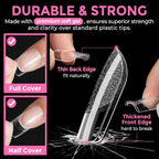 UNA GELLA Short Square Gel Nail Tips 216pcs Short Square Press on Nails - Image 5